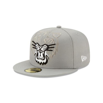 Grey Detroit Tigers Hat - New Era MLB Logo Elements Tonal 59FIFTY Fitted Caps USA5681324